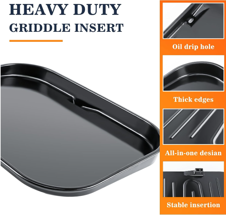 Enamel Cast Iron Griddle for Ninja XSKGRDPLT Woodfire Grills OG700 Enamel Cast Iron Griddle for Ninja XSKGRDPLT Woodfire Grills OG700
