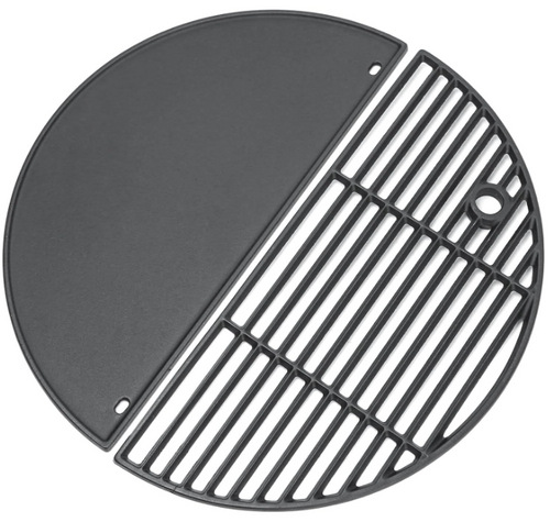19.5 Inch Half Moon Grill Grates for Akorn Kamado Ceramic Grill, Pit Boss K24, Louisiana Grills K24, Char-Griller 16620, Solid Rod Cast Iron Grids