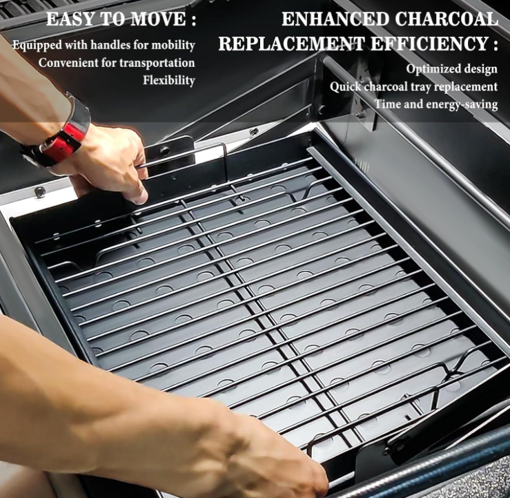 Stretchable Charcoal Pan Tray Basket for Expert Grill 24 Inch, 32