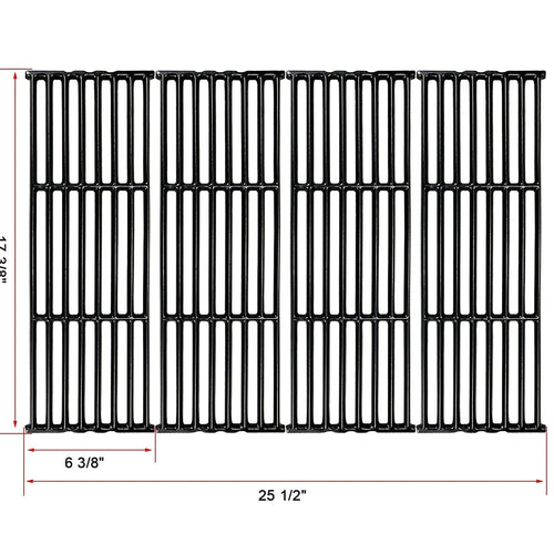 Cast Iron Cooking Grates for Broil King 4 Burner 9221-54, 9221-57, 9221-64, 9221-67, 9221-84, 9221-87 Grills, 4Pcs 17 3/8" x 6 3/8"