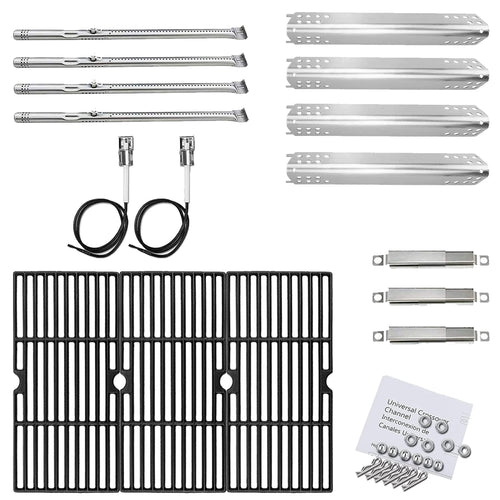 Replacement Parts for Char-Broil Advantage 4 Burner Grills, Burners + Heat Plates + Grates + Igniters + Crossover tubes