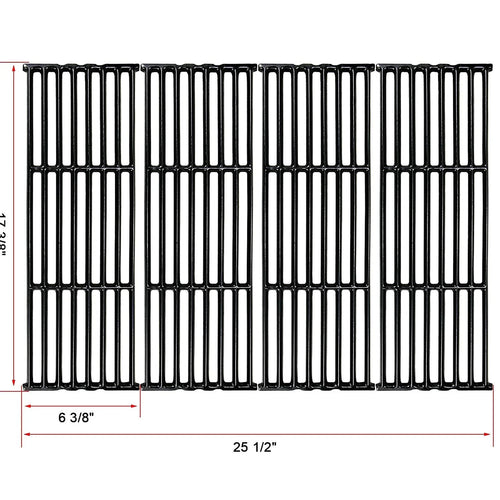 Cast Iron Cooking Grates for Broil King 4 Burner 8652-54, 8652-57, 8653-64, 8653-67, 8653-84, 8653-87 Grills, 4Pcs 17 3/8" x 6 3/8"