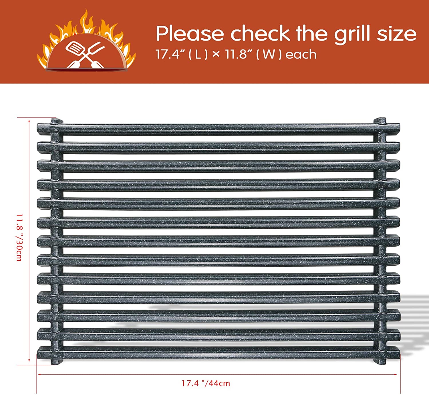 thumbnail image 2 of Replacement BBQ Grill Grates For Weber Genesis & Spirit | Porcelain-Enameled Steel 7521 2 of 3