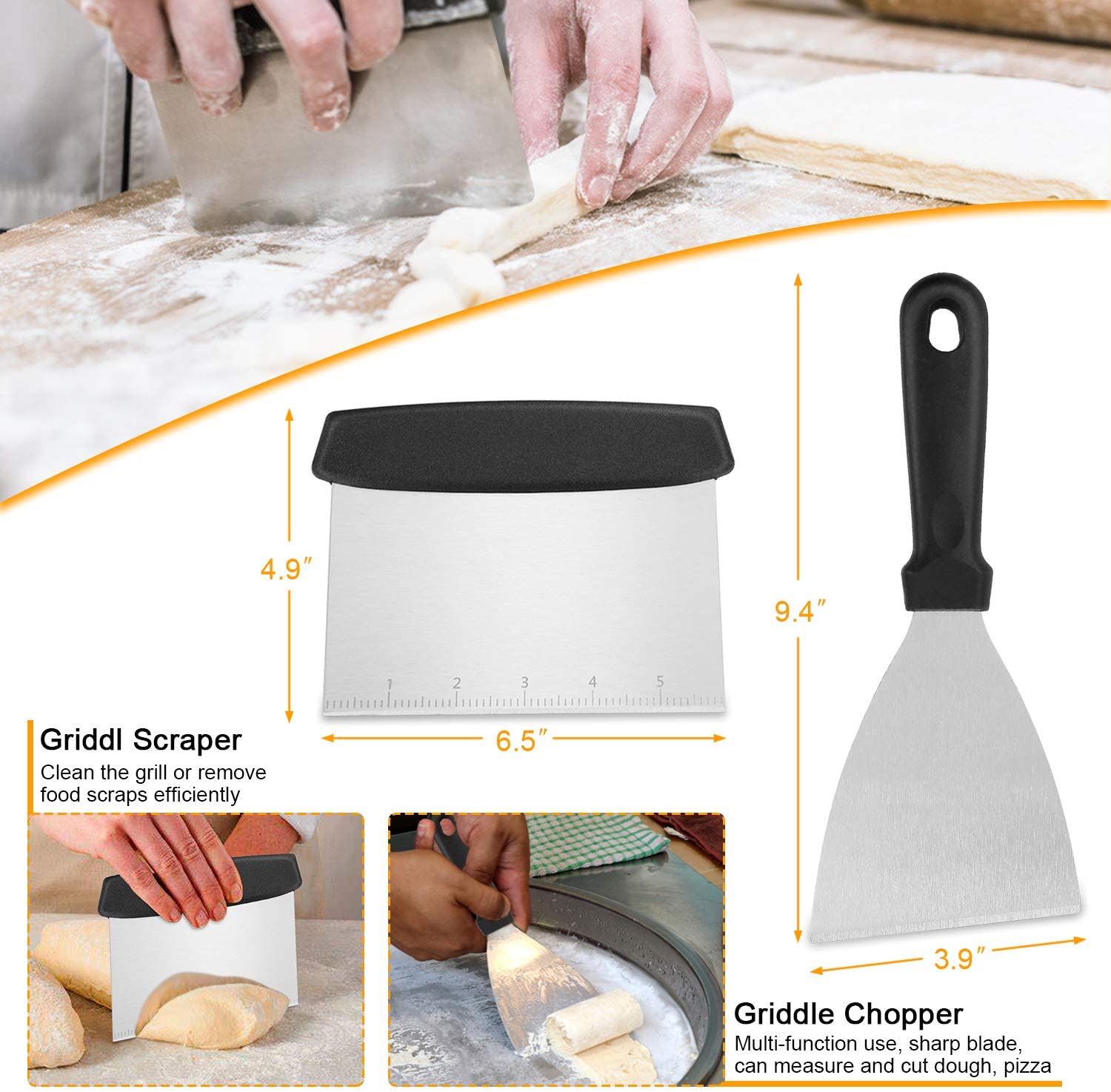 Blackstone Cleaner Heavy Duty Griddle Scraper Stainless Steel