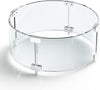Round Fire Pit Glass Wind Guard, 17 x 17 x 6 inch, Thick 5/16'' Heat-Resistant Tempered Glass Guard