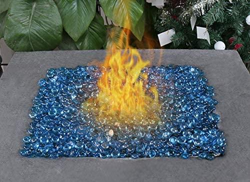 10 LBS 1/2 '' Fire Beads Glass Aqua Blue Reflective Tempered Fire