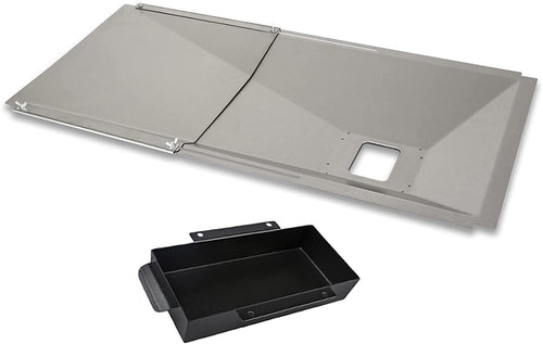Grease Tray Catch Pan Kit for Master Forge 3-5 Burner Gas Grills, Adjustable Drip Pan Set