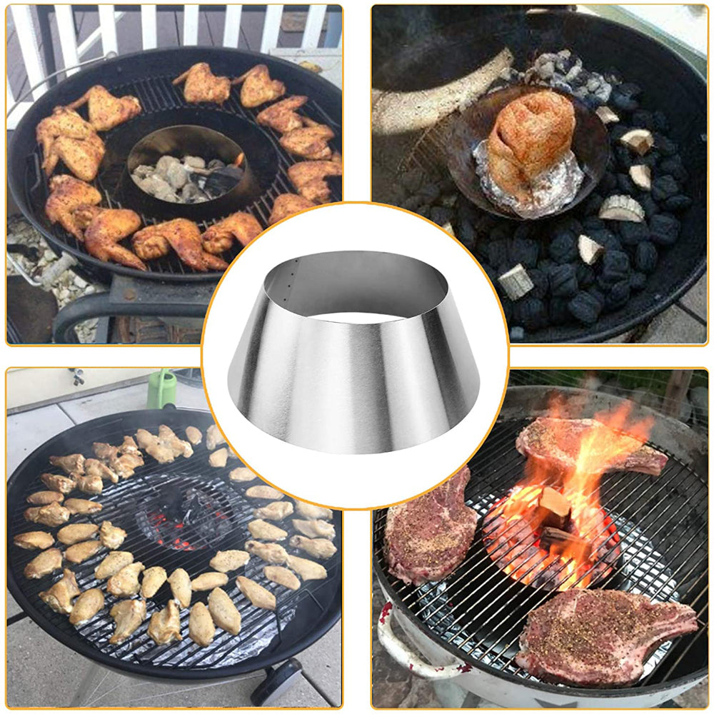 Mydracas BBQ Whirlpool Für Weber Kugelgrill 22″ – Edelstahl-Zubehör Für Indirektes Grillen, Räuchern & Scharfes Anbraten