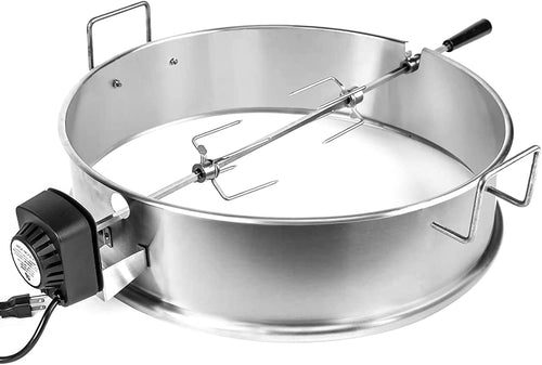 Rotisserie Ring Kit for Weber 22.5 Inch One-Touch Silver, Bar-B-Kettle, Master-Touch, Performer and Premium and other 22.5 Inch Charcoal Grills