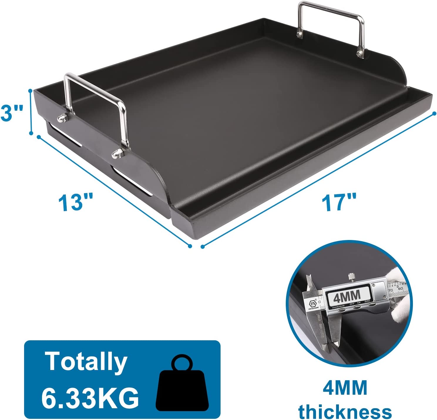 Universal Griddle Flat Top Plate 17 x13” Nonstick Coating Cooking Gri –  GrillPartsReplacement - Online BBQ Parts Retailer