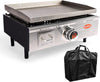 17 Inch Portable Propane Flat Top BBQ Grill Griddle for Outdoor, Camping, Kitchen, Tailgating etc, Kit with Grill Bag