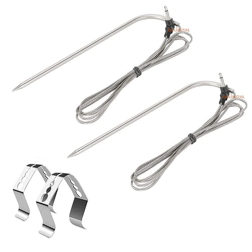 Camp Chef Smoker Grill Temeprature Sensor + 3.5mm Plug Grill Meat BBQ Probe + Probe Clips Replacement Parts