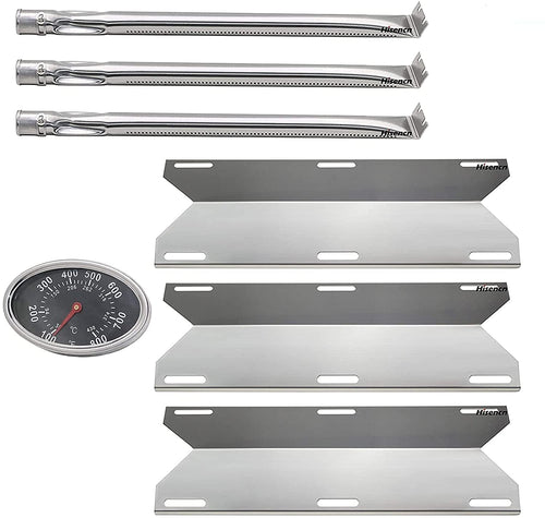 Nexgrill 720-0016, 720-0230, 720-0036 etc 3 Burner BBQ Grill Repair Kit, Burners + Heat Plates + Thermometers Kit