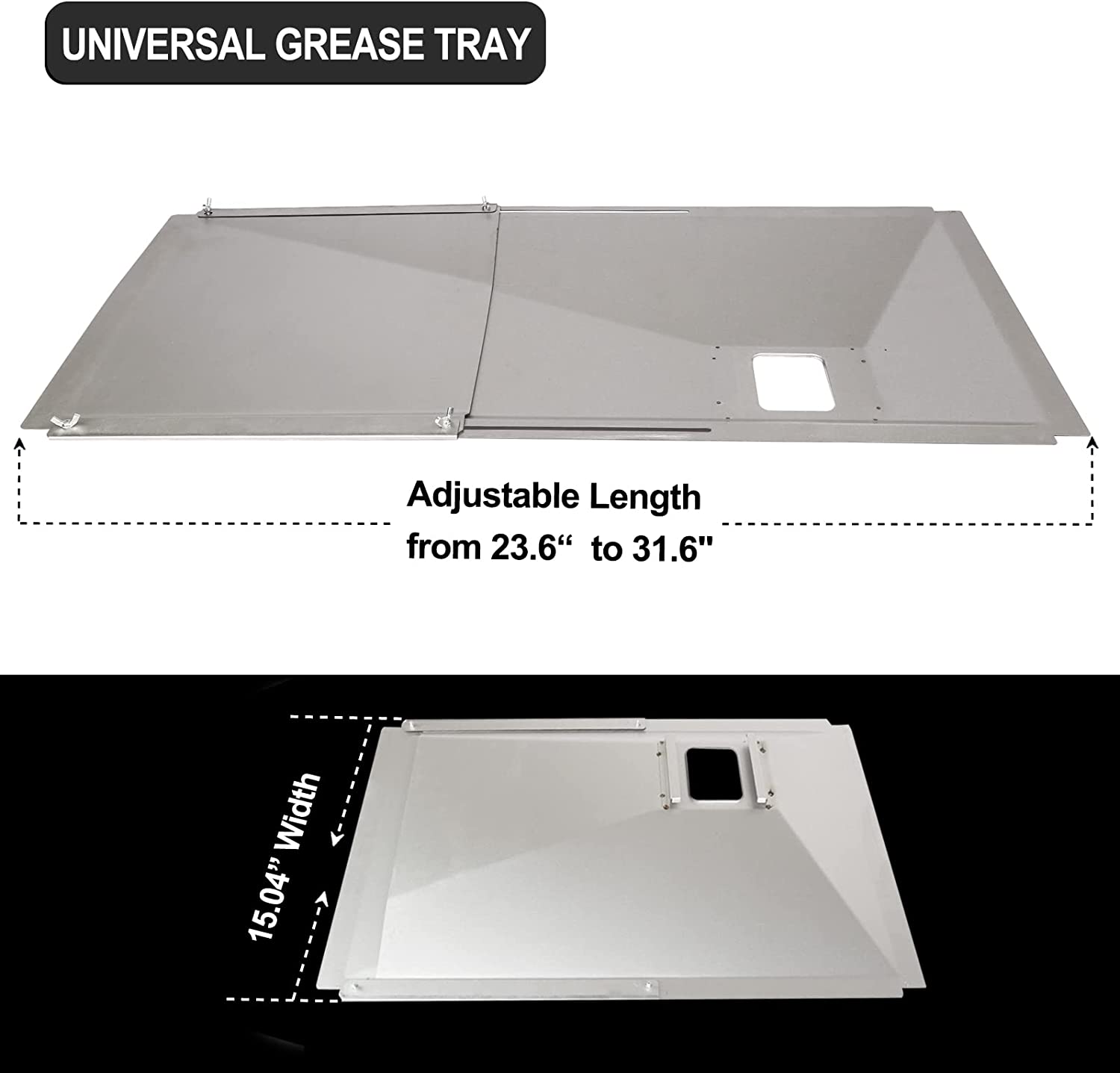 Grease Tray Catch Pan Kit for Uniflame 3-5 Burner Gas Grills, Adjustab ...