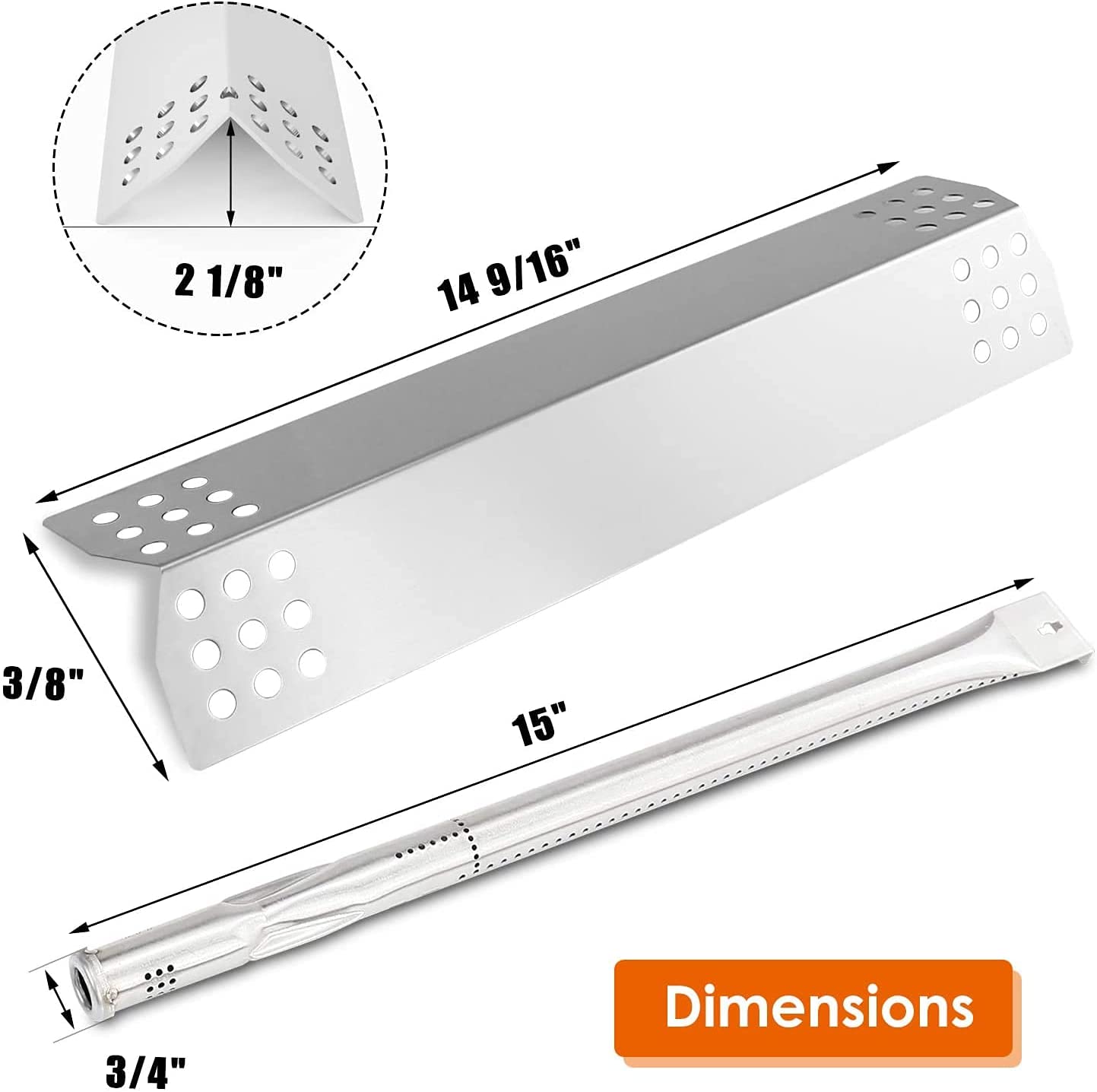 thumbnail image 2 of Nexgrill Replacement Heat Plates - Stainless Steel Flame Tamers For 4-5 Burner Gas Grills 2 of 3