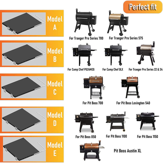 Hisencn Grill Heavy Duty Table Shelf for Pit Boss Lexington 540 Wood Pellet  Grill Side Shelf,Grill Accessories for Pit Boss 700 850 1100 1150  Grill,Traeger 780 575 22 34 Gril Fit Camp Chef PG24CL, DLX 