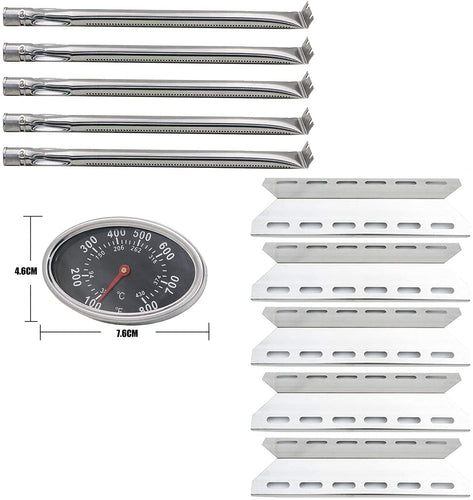Grill Reapir Kit for Fits Kirkland 720-0025 Gas Grill Models, Heat Plate , Burner Tube and Temp Gauge