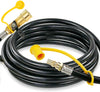 12 Feet Low Pressure Propane RV Quick Connect & Disconnect Hose, Extension - 1/4” Safety Shut Off Valve & Male Full Flow Plug for RVs