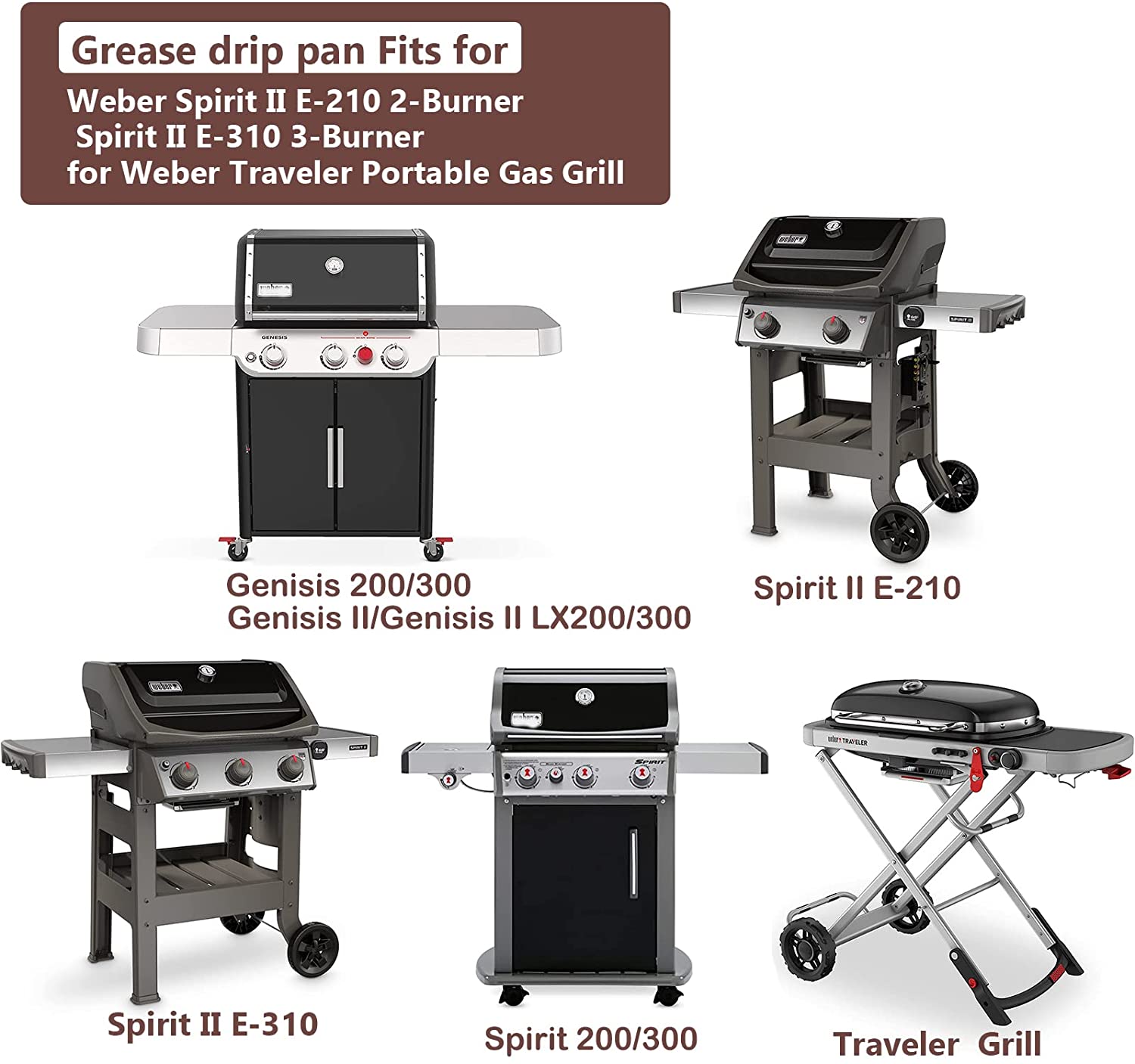 Korea Relativ størrelse Omgivelser Grease Catch Drip Pan for Weber Genesis & Genesis II E-210, E-310, S-2 –  GrillPartsReplacement - Online BBQ Parts Retailer