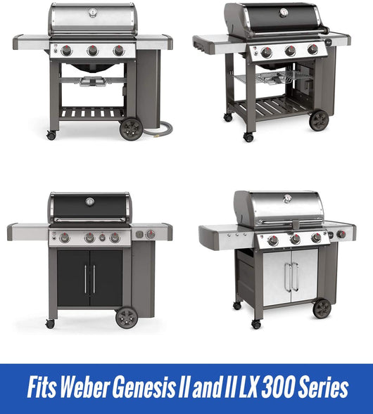 Parrillas De Acero Inoxidable Para Weber Genesis II - Rejillas De Repuesto De 47.6 Cm Para Barbacoa
