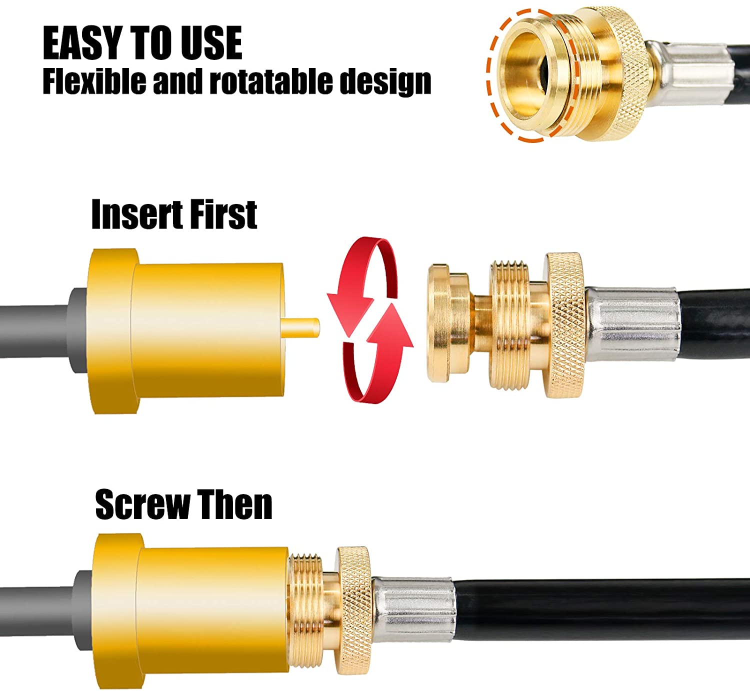 5 Ft Propane Adapter Hose Converter 16.4 oz or to 20 lb Tank, fits