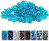 10 Pounds 1/2 Inch Caribbean Blue Round Safe Fire Pit Glass Beads Glass Rocks for Natural or Propane Fireplace for Outdoors and Indoors Firepit 