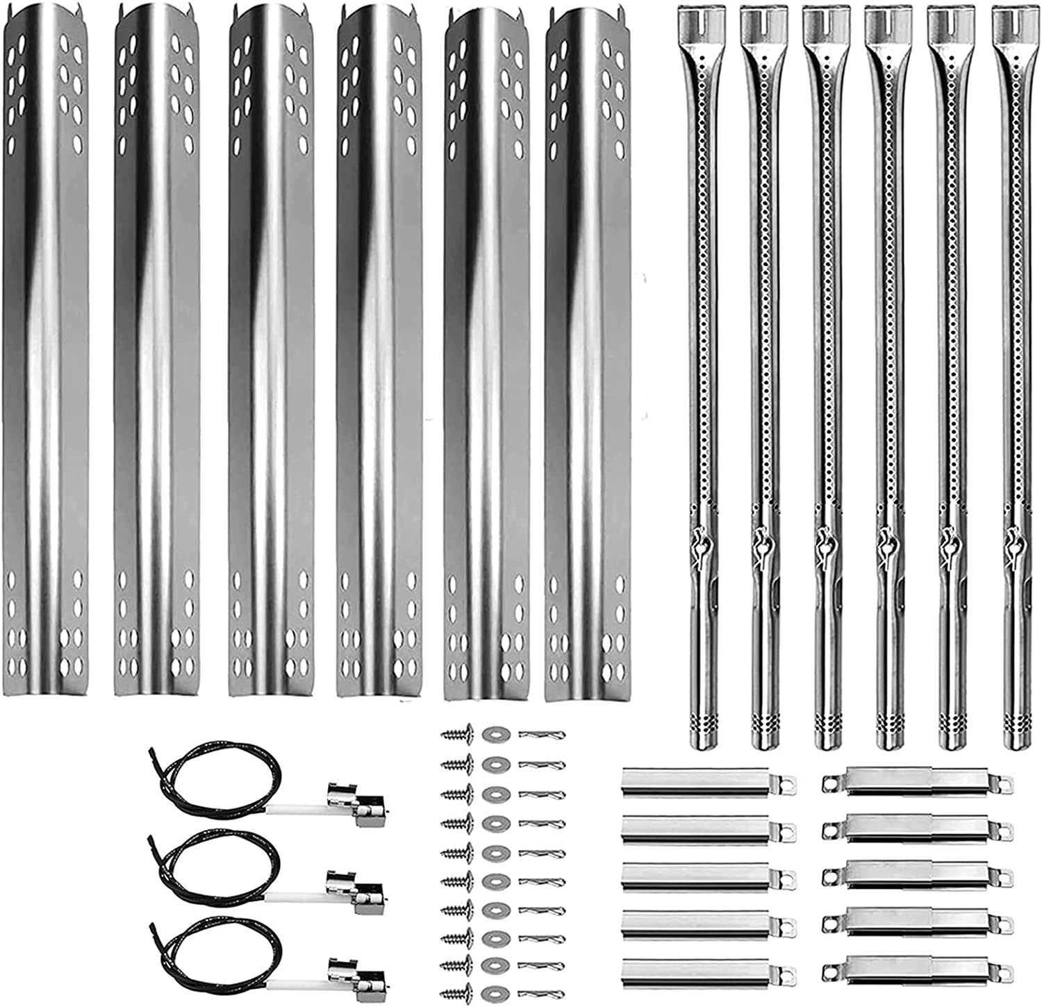 4-Pack BBQ Grill Heat Shield Plate Tent & Tube Burner Replacement Parts for Kitchenaid 720-0733 - Old - Compatible Barbeque Stainless Steel Flame Tamer, Flavorizer Bar 16 1/8 & Pipe Burners 4-Pack BBQ Grill Heat Shield Plate Tent & Tube Burner Replacement Parts for Kitchenaid 720-0733 - Old - Compatible Barbeque Stainless Steel Flame Tamer, Flavorizer Bar 16 1/8 & Pipe Burners