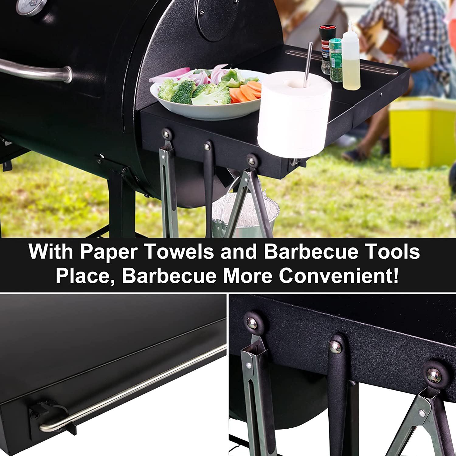 Pit Boss Lexington 500 Shelf Lexington Onyx Side LS'BABQ Folding