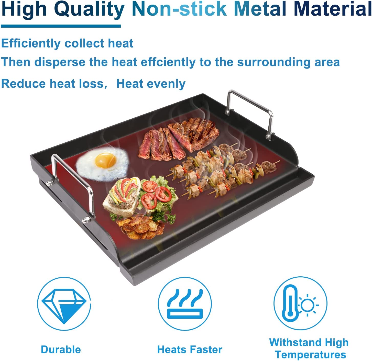  3 in 1 Flat Top Grill Griddle,Griddle Pan for Stove