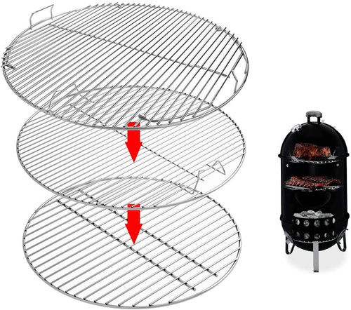 Weber Charcoal Grates 7436 + 85041 + 63014 for Weber 22 & 22.5 Inch Smokey Mountain Cooker, One-Touch, Performer, Bar-B-Kettle and Master-Touch Charcoal Grills