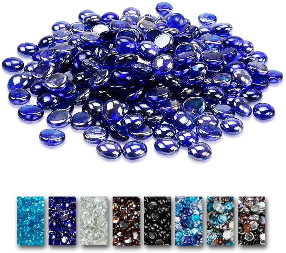 1/2'' Patio Heaters Blue Fire Beads Glass Reflective Tempered Fire