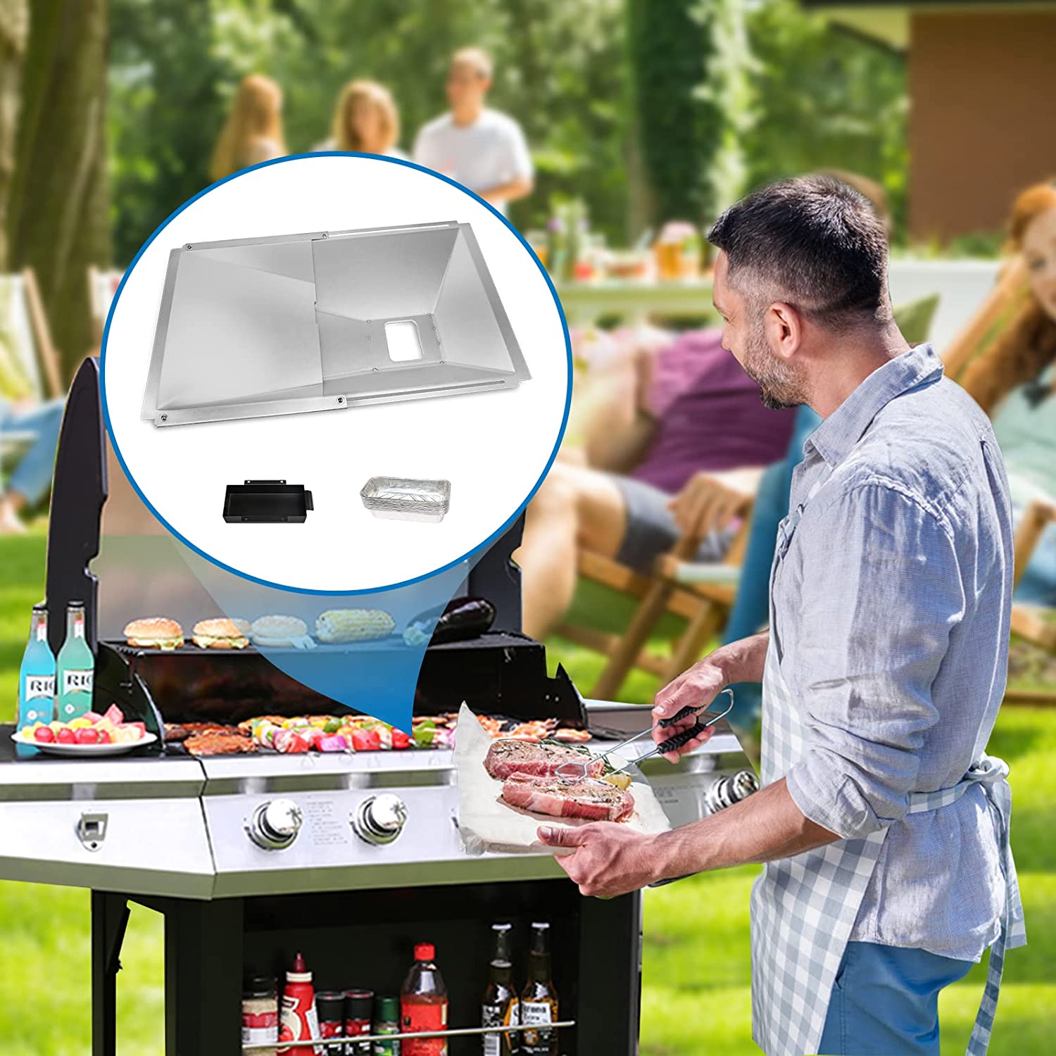 Grease Tray Catch Pan Foil Liner Kit for Char-broil 2 - 3 Burner Gas G ...