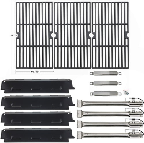 Grill Parts Kit for Char-broil 463420507, 463420509, 463460708, 463460710 Models, Grates, Burners, Heat Tents, Crossovers Set
