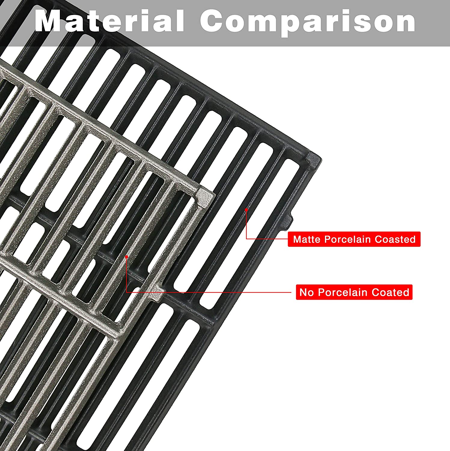 Charbroil Grill Grates Replacement - 18 Inch Cast Iron Cooking Grates For 2 Burner Gas Grills
